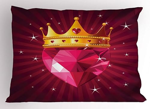 Miniatura 16 de Ambesonne Synthwave - Juego de 2 fundas de almohada, ilustración abstracta de los años 80 con palmeras y cuadros de puesta de sol, artículo de