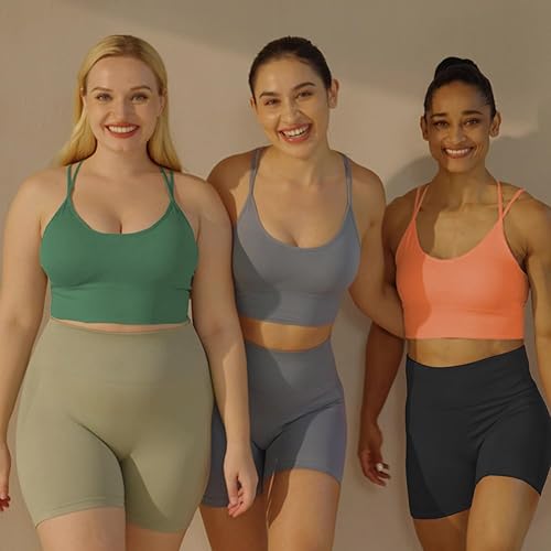 Miniatura 2 de Evercute Cross Back Sport Bras Padded Strappy Criss Cross Cropped Bras for Yoga Workout Fitness Low Impact