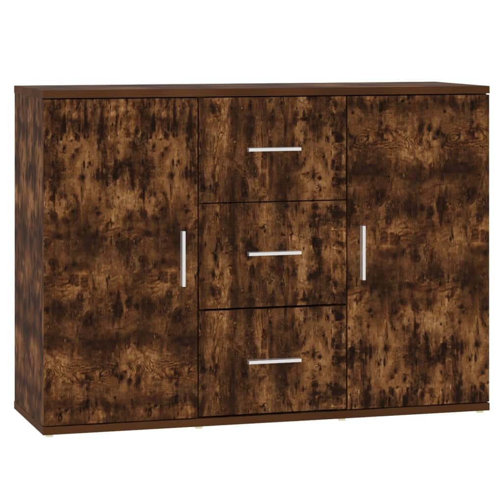 vidaXL Sideboard Home Living Room Furniture Cupboard Storage Cabinet Highboard Home Organiser Sideboard Cabinet Smoked Oak Engineered Wood