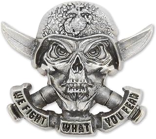 Indiana Metal Craft US MARINE CORPS SEAL Skull with Knives Pewter Pin Made in USA