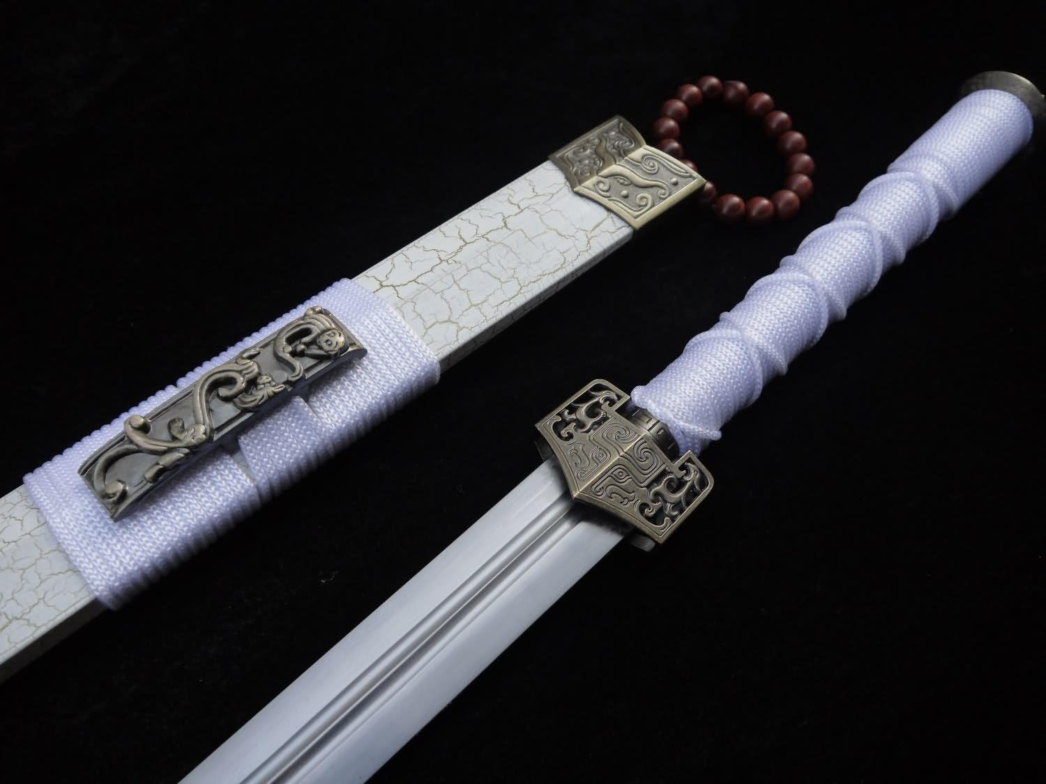 Han jian Medium Carbon Steel Blade,White Scabbard