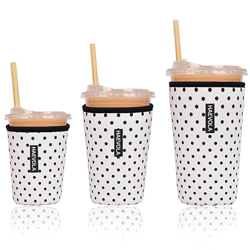 Reusable Insulated Neoprene Iced Coffee Cup Sleeve, Durable Drink Sleeve