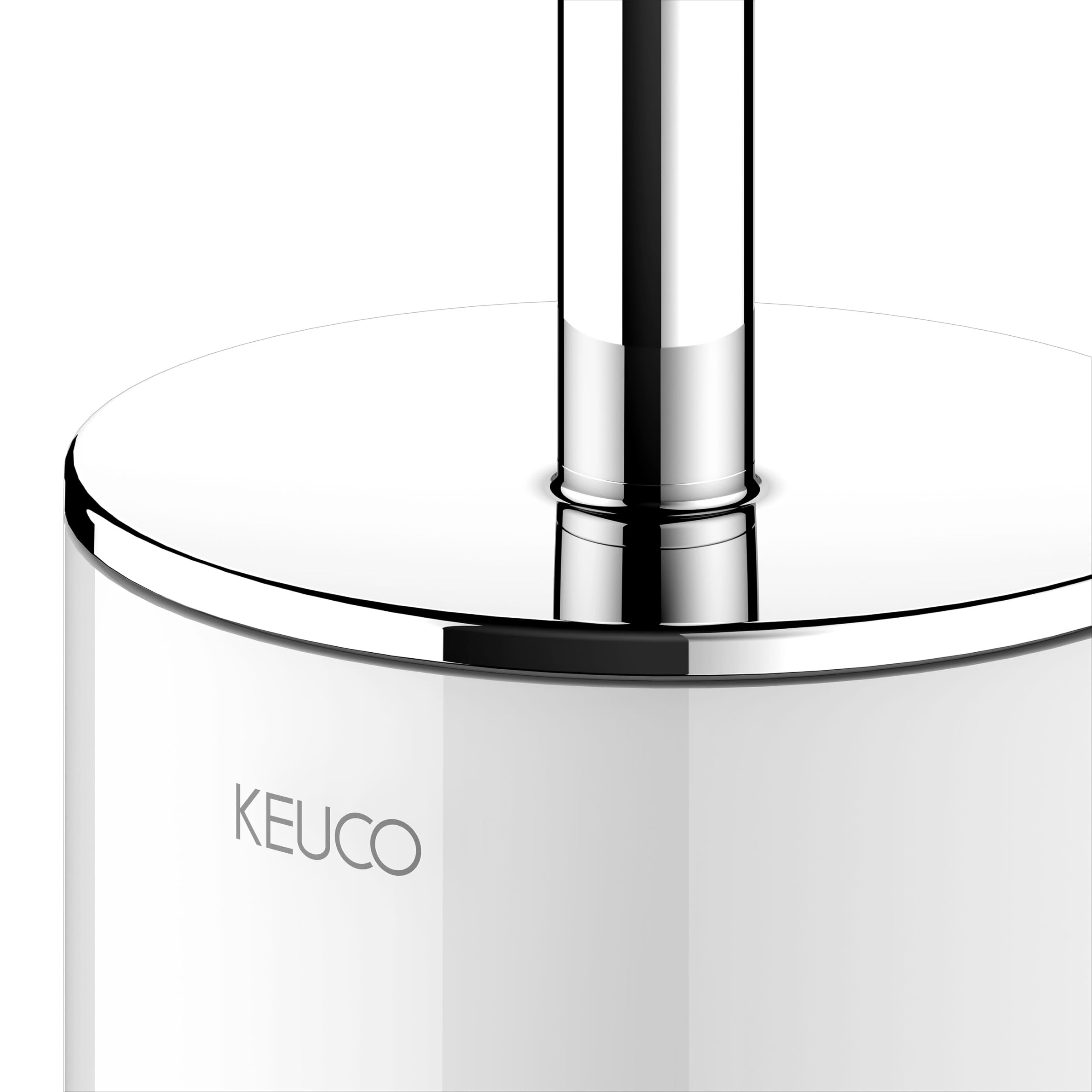 KEUCO Edition 400 Set aus WC-Bürstengarnitur & 4 Bürstenköpfen, verchromt | Bürstengarnitur mit Glasgehäuse und Bürste, Ersatzköpfe weiß, inkl. Schrauben und Dübel, Bürstenhalter mit Klobürste