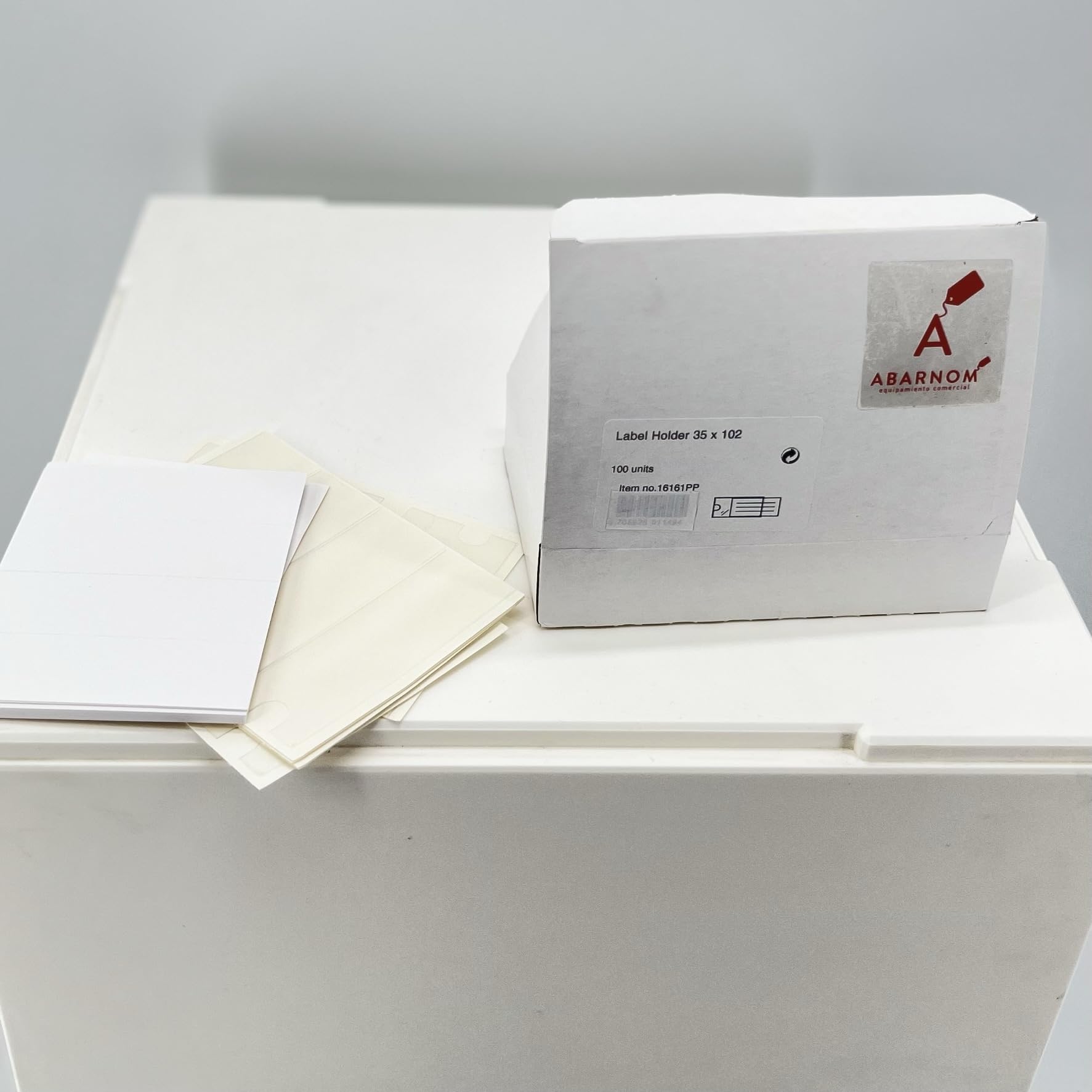 ABARNOM 100 Sign Holders for Prices Price Holder for Wall Sign 35 x 102 mm, Price Holder Shelf - Image 2