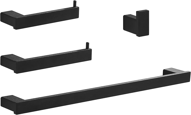 GERUIKE Juego De 4 Soportes Para Toallas, Kit De Baño, Soporte Para Toallas, Aluminio, Perforación, Soporte Para Toallas De 60 Cm, Soporte Para ...