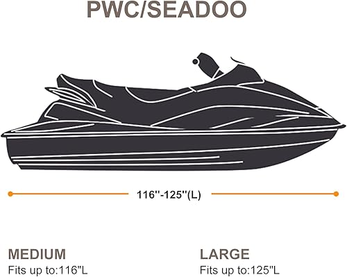 Miniatura 3 de Fundas impermeables para moto acuática, cubierta PWC resistente, cubierta personal para embarcaciones acuáticas para Sea Doo, Yamaha, Polaris,