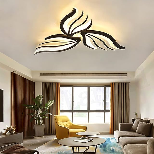 Modern LED Ceiling Lights Dimmable LED Bedroom Living Room Lamp Modern Creative Flower Design Chandelier Light with Remote Ceiling Lamp Kitchen Lighting Dining Island Bathroom Decor Office Hallway