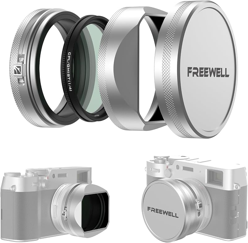 Freewell CPL/Black Mist 1/4 Filter Kit with Lens Hood for Fuji X100 Series | (X100VI, X100V, X100T, X100F, X100S,X100) (Silver)