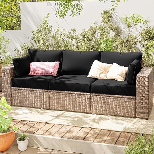 Tounosnt 8 Pcs Outdoor Patio Cushion Covers, Replaceable Waterproof Furniture Covers, Outdoor Non-Slip Covers with Zippers, Covers Only, Black by Tounosnt - Image 2