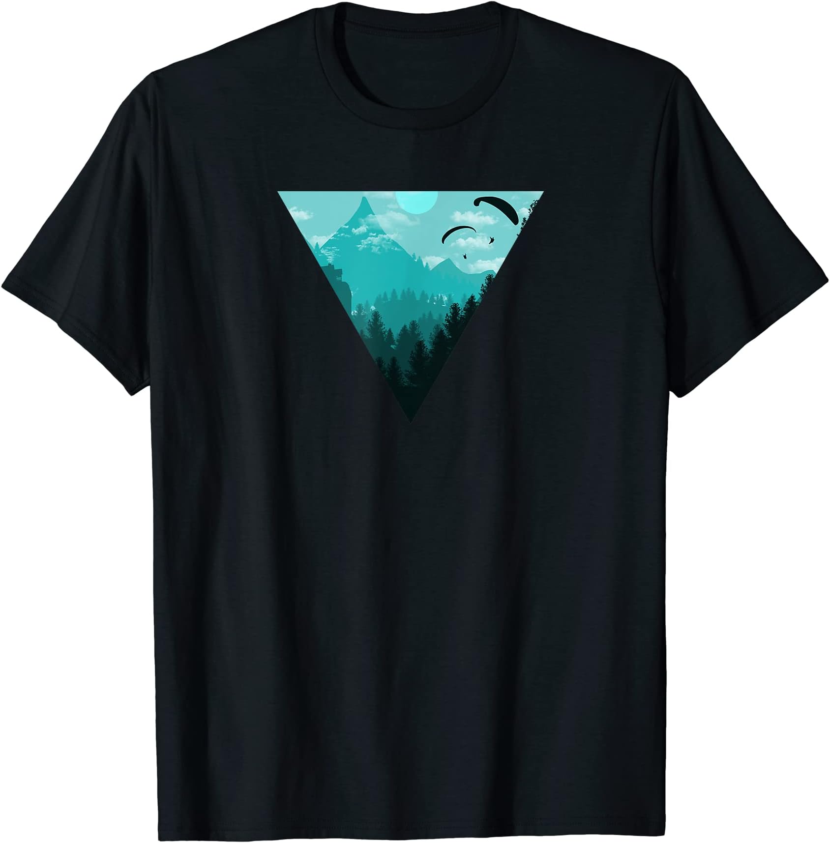 Outdoor Paraglider TeeParagliding Extreme Sport Geometry T-Shirt Gift I Nature T-Shirt