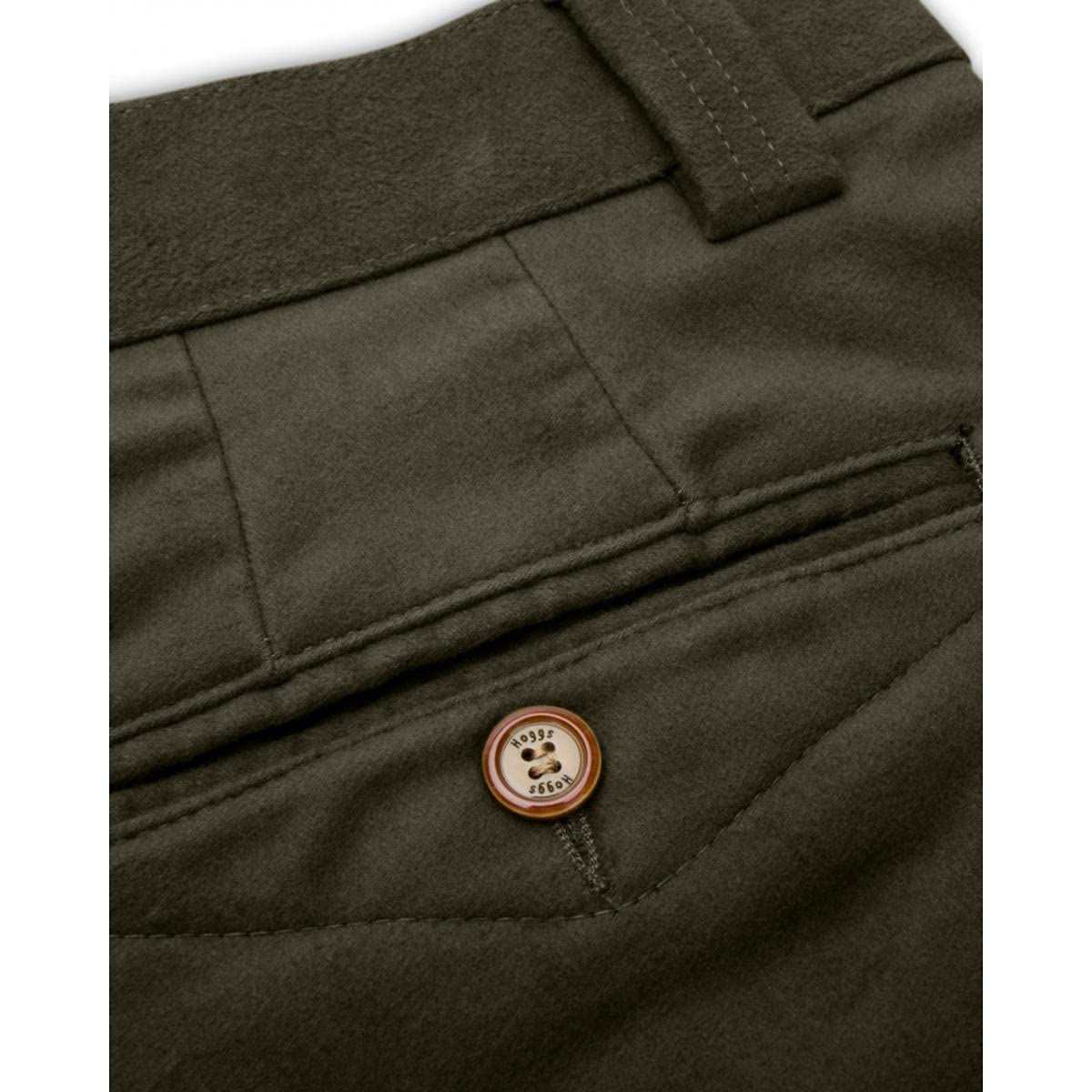 Hoggs Of Fife Men's Olive Carrick Technical Stretch Moleskin Jean
