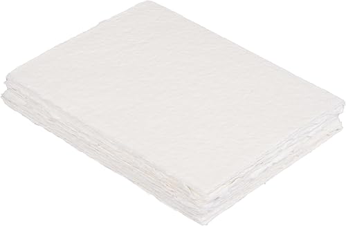 400 GSM / 25 hojas - Papel de dibujo/boceto de acuarela rugoso/texturizado - 8"X6" (A5) - Papel de algodón con borde envejecido hecho a mano