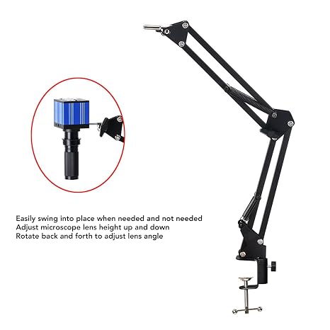 Microscope Articulating Arm Stand, Adjustable Articulating Magic Arm 360 Rotation Microscope Industrial Camera Arm Stand
