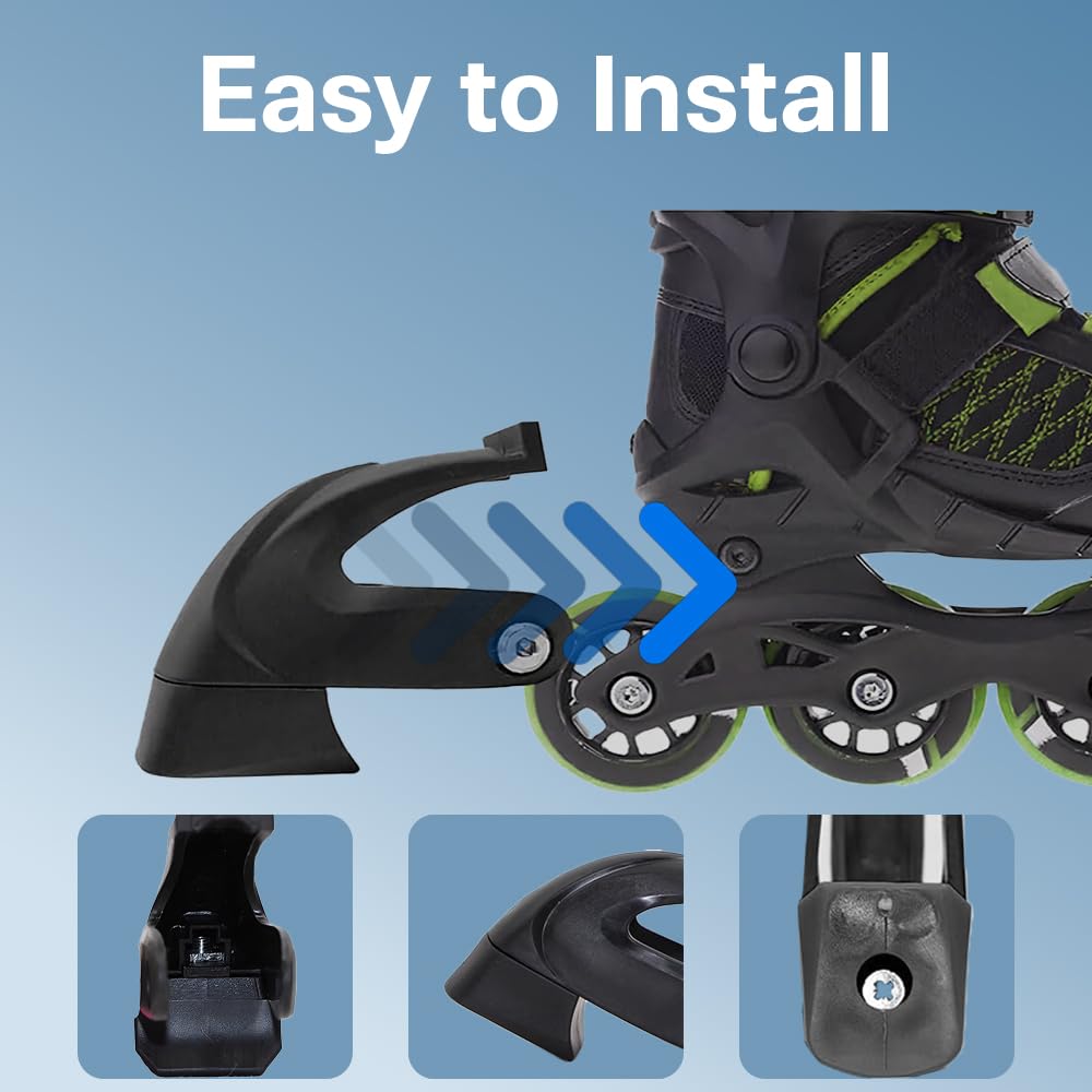 4 Stück Inliner Bremse Bremsklotz, Universal PP inkl Schrauben Muttern Ersatzbremse für Inlineskates Kinder Jugendliche Erwachsene, Bremsen für Inline-Skates