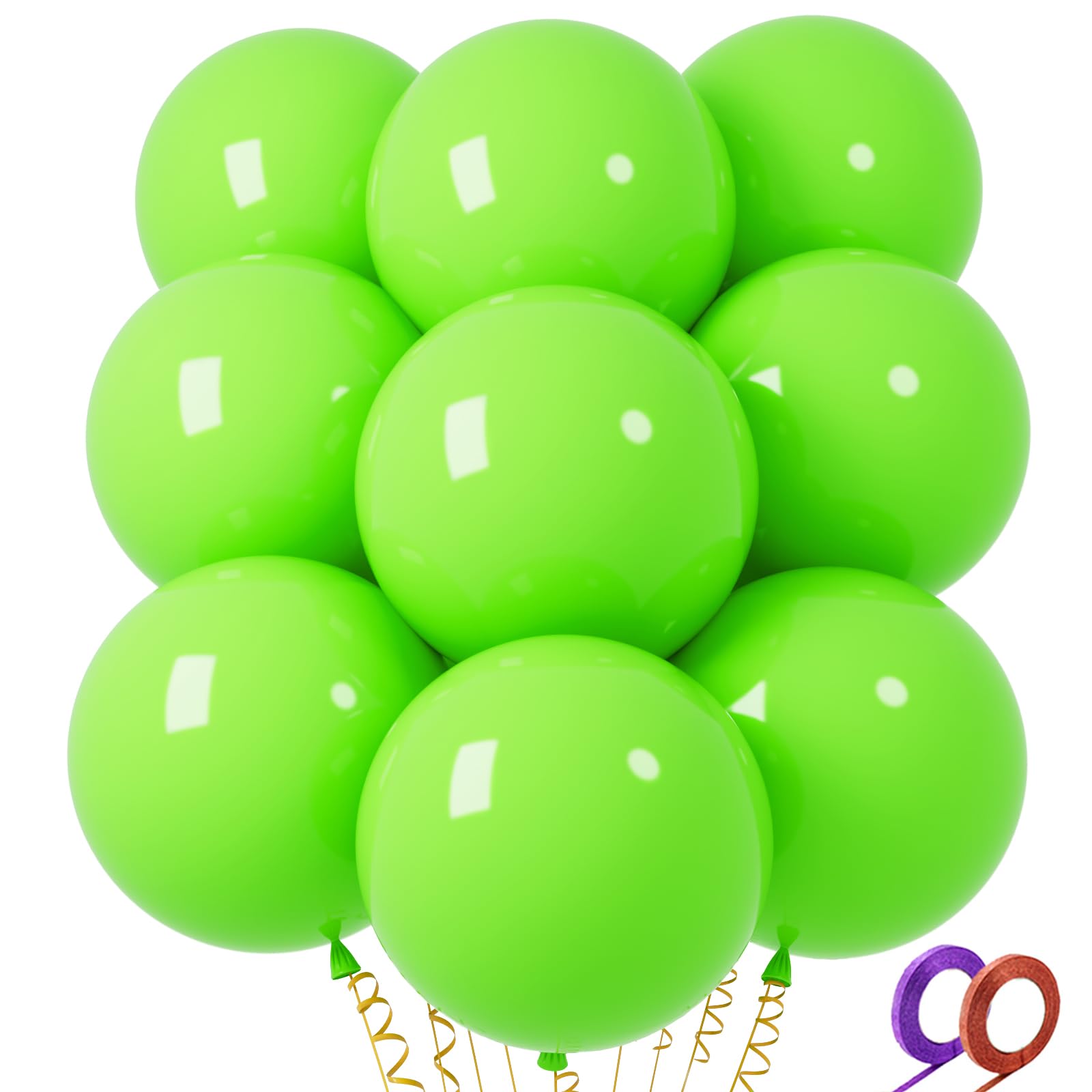 32Pcs Light Green Big Balloons 18 Inch, Green Round Large Latex Party Balloons for Birthday Wedding Decorations.