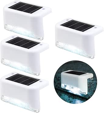 AUDLES 8PK Luci solari per gradini, decorazione per esterni, luci per scale, impermeabili, IP67, luci solari per terrazza, cortile, patio, giardino, passerelle, porta d'ingresso, vialetto, portico