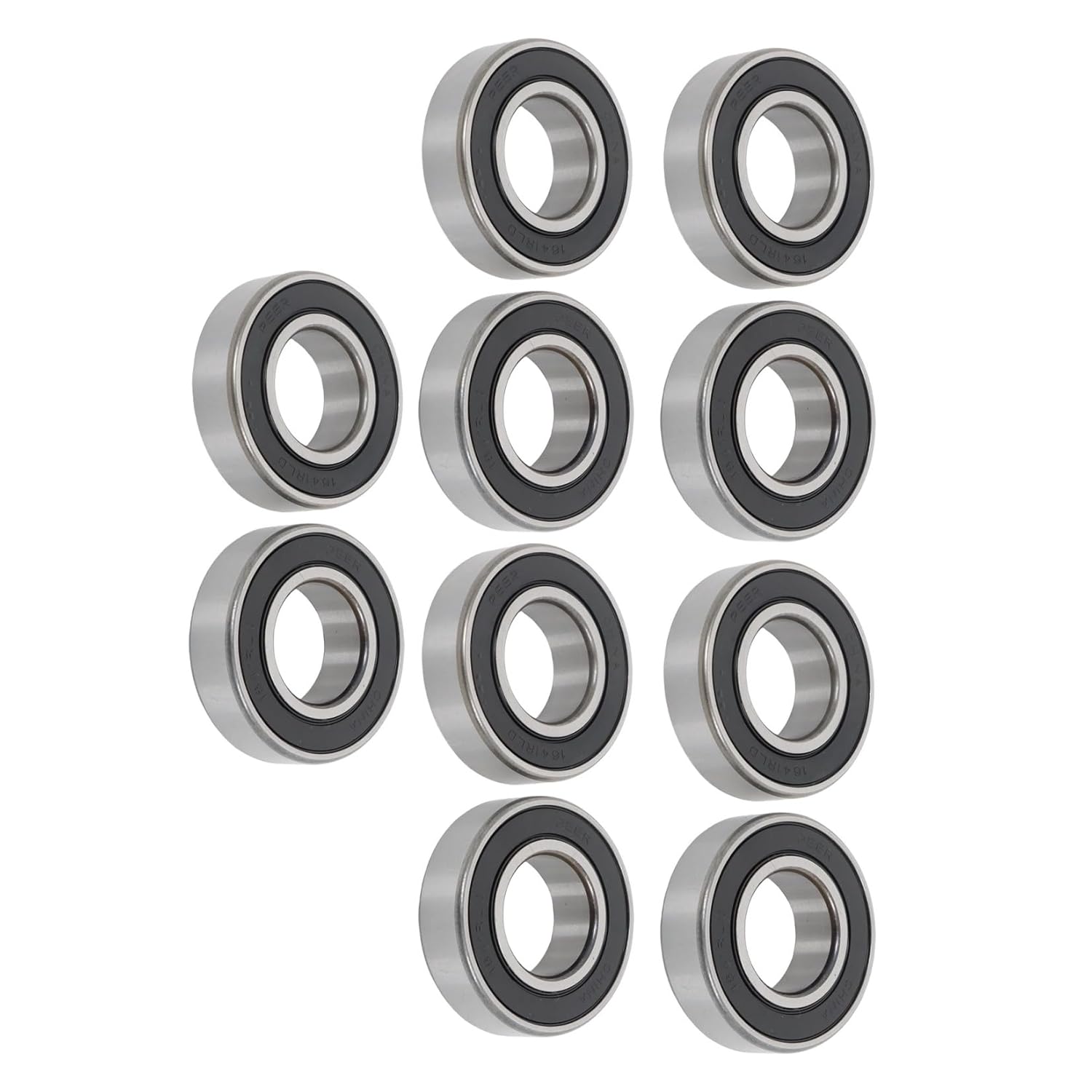 findmall 10 Pieces 1641-2RS Double Rubber Seal Ball Bearing, 1x2x9/16 Inch, Deep Groove Bearings, Pre-Lubricated, Chrome Steel