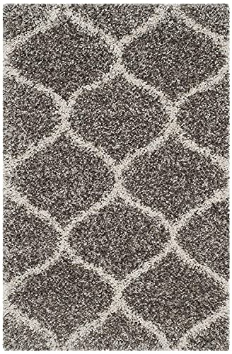 Image of Modern Plush Area Rectangular Rug For Bedroom Living Room Home Decor (6X8 Feet, Grey|Ivory)