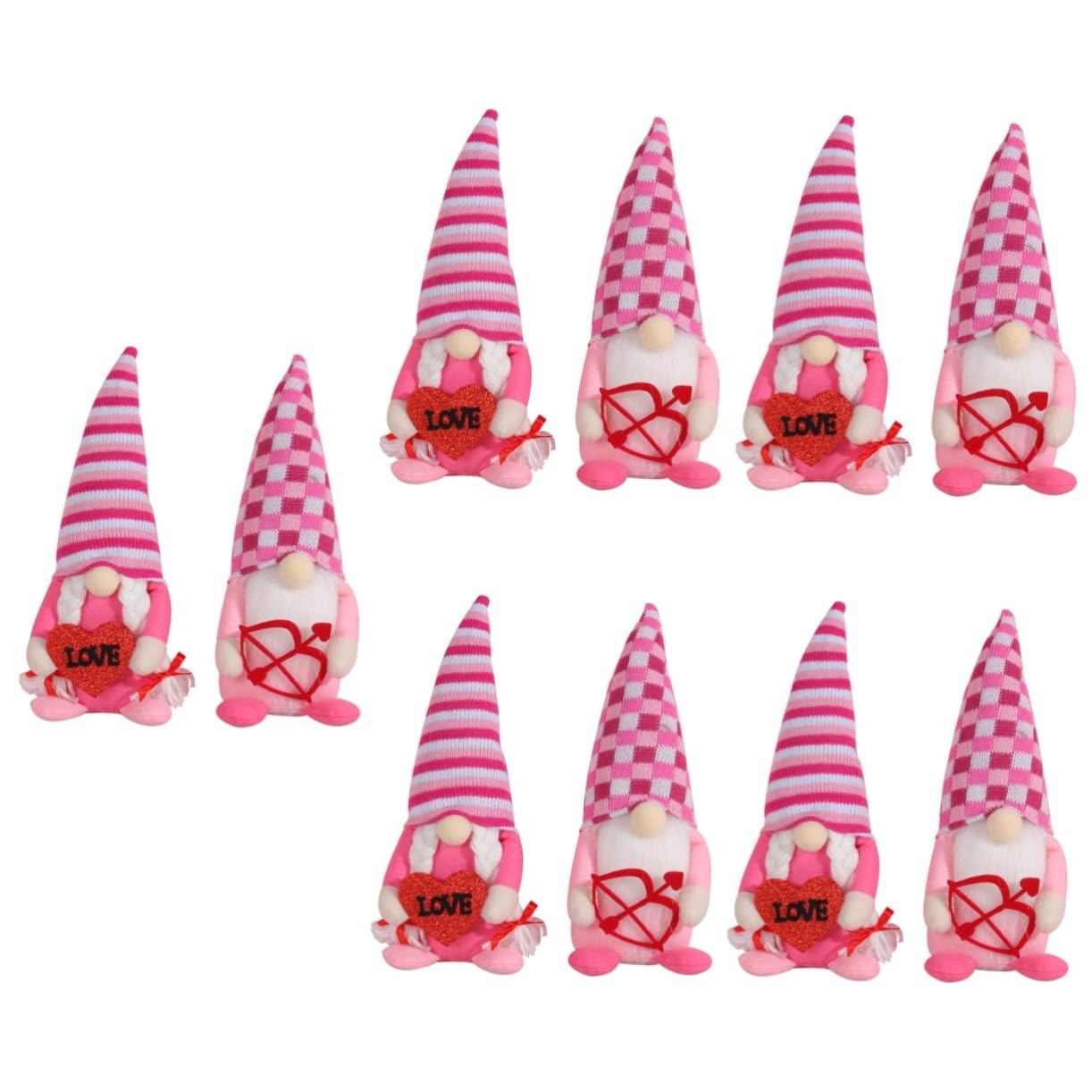Ornements gnomes de la Saint-Valentin et kit peluche bizarre de nain de jardin