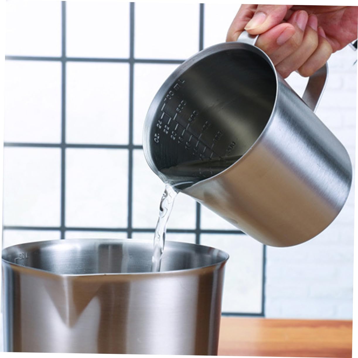 Tasse à Mesurer en Acier Inoxydable 304 1500ml avec Échelle