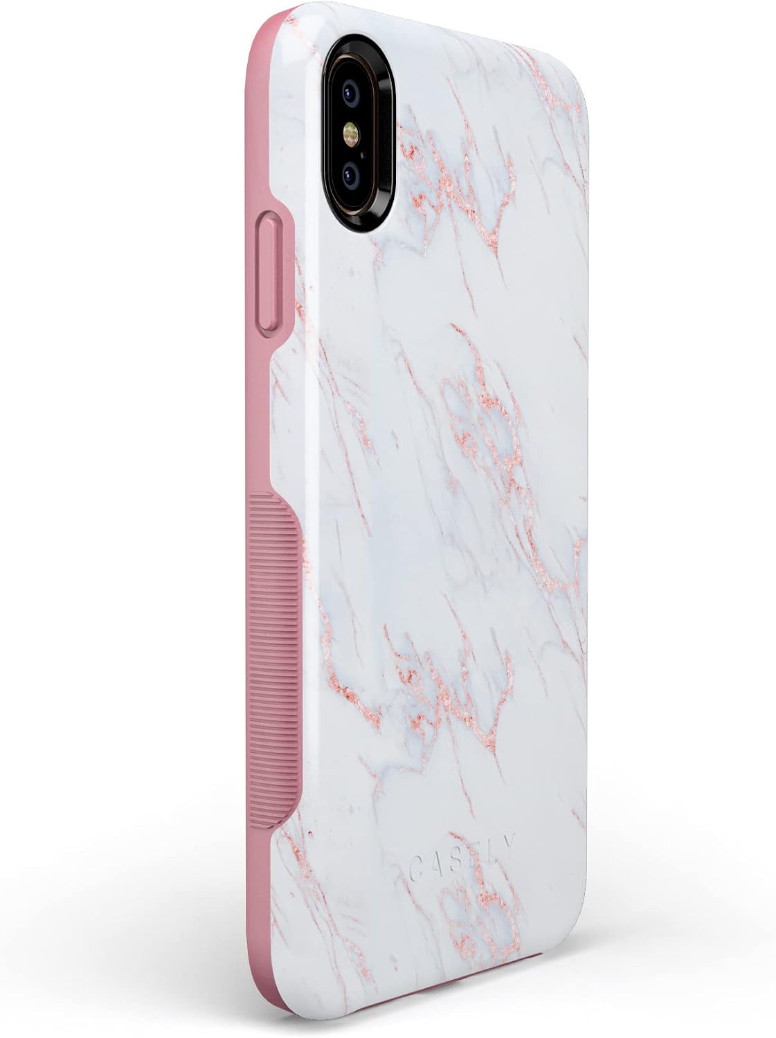 Casely iPhone Xs Max Case | Subtle Blush | White and Pink Marble | Bold Protective Design