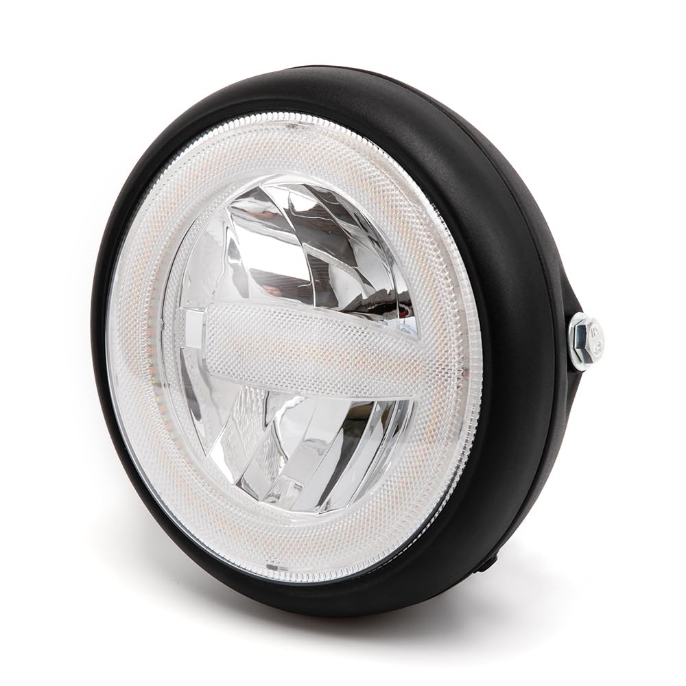 Motorrad scheinwerfer 7'' LED Runder Frontscheinwerfer Mit Halterung für Cafe Racer bobber Chopper V Rod CB900 CB400 CB750 CB1300 CB1100 Hornet 250 (Style B)
