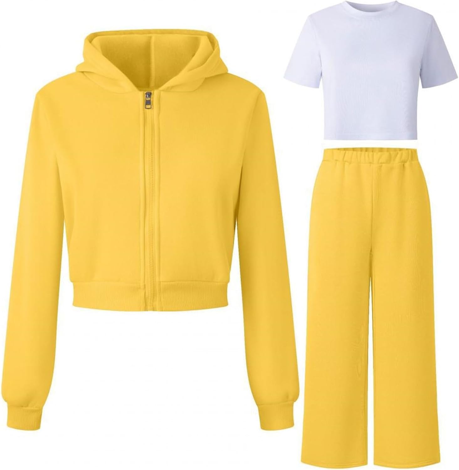 Girls Outdoor Everyday Wear Set for Kids - Cozy Fleece Tracksuit with Long Sleeve Top