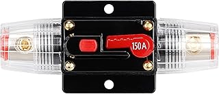 150 Amp Audio Circuit Breaker,12V-24V DC Fuse Holder,20-300A Breaker Switch,Inline Circuit Breaker with Reset Button,for Automotive Marine Boat Audio System Current Overload Protection