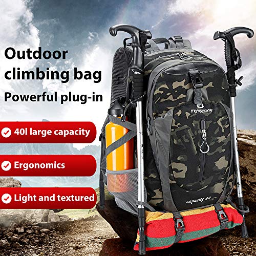Fengdong 40L Waterproof Lightweight Hiking,Camping,Travel Backpack For Men Women (Camo) #TOP4