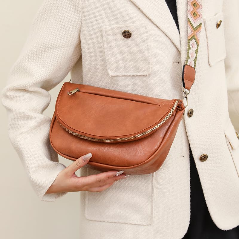 Image of Crossbody Bags For Women Trendy, Vegan Leather Hobo Handbag Shoulder Purse For Ladies with Adjustable Strap