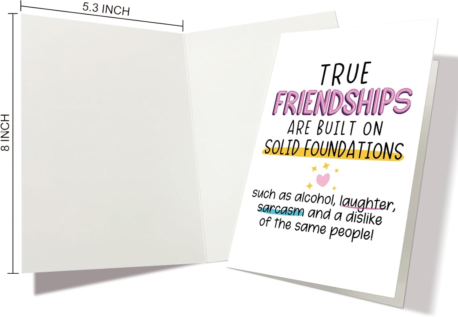 Nchigedy Funny Friendship Card for Her Him, Best Friend Birthday Card, Humorous Bday Card for Women Men, True Friendships Are Built On Solid Foundations - Image 2