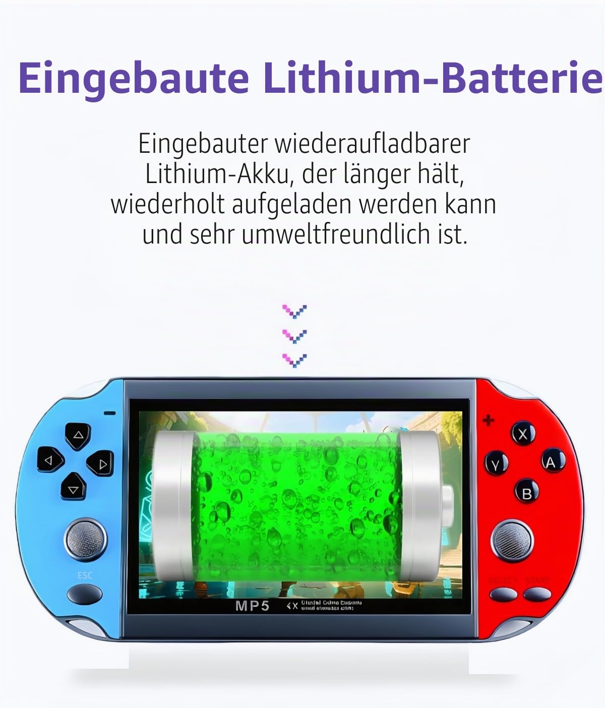 JXD Bunt Retro Videospielkonsole 4,3 Zoll Sreen 8GB 3000 Spiele Handheld Arcade Spielkonsole Mini tragbares Spielgerät Mehrfachsimulator MP3 MP4 E-Book Nostalgisches Geschenk für Kinder