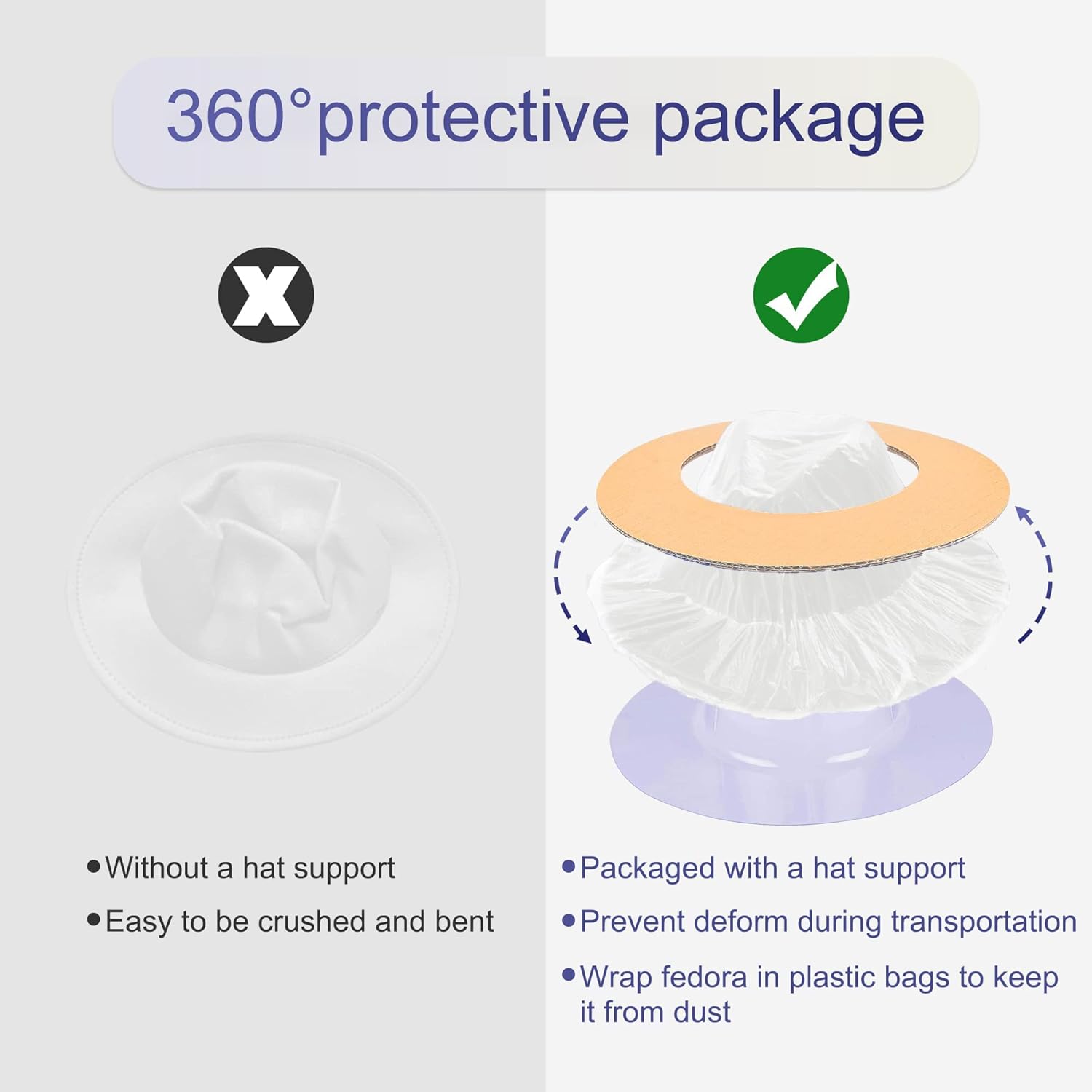 Wide Brim Fedora Hats for Women & Men Classic Dress Panama Hat Adjustable Felt Hat with Band - Image 5