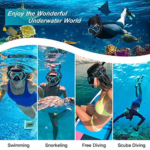 Adult Men Women Snorkeling Gear, 5 In 1 Panoramic Diving Mask Dry Snorkeling Set, Anti-Fog And Leak-Proof, With Mesh Bag For Swimming, Snorkeling（S/M） #TOP6