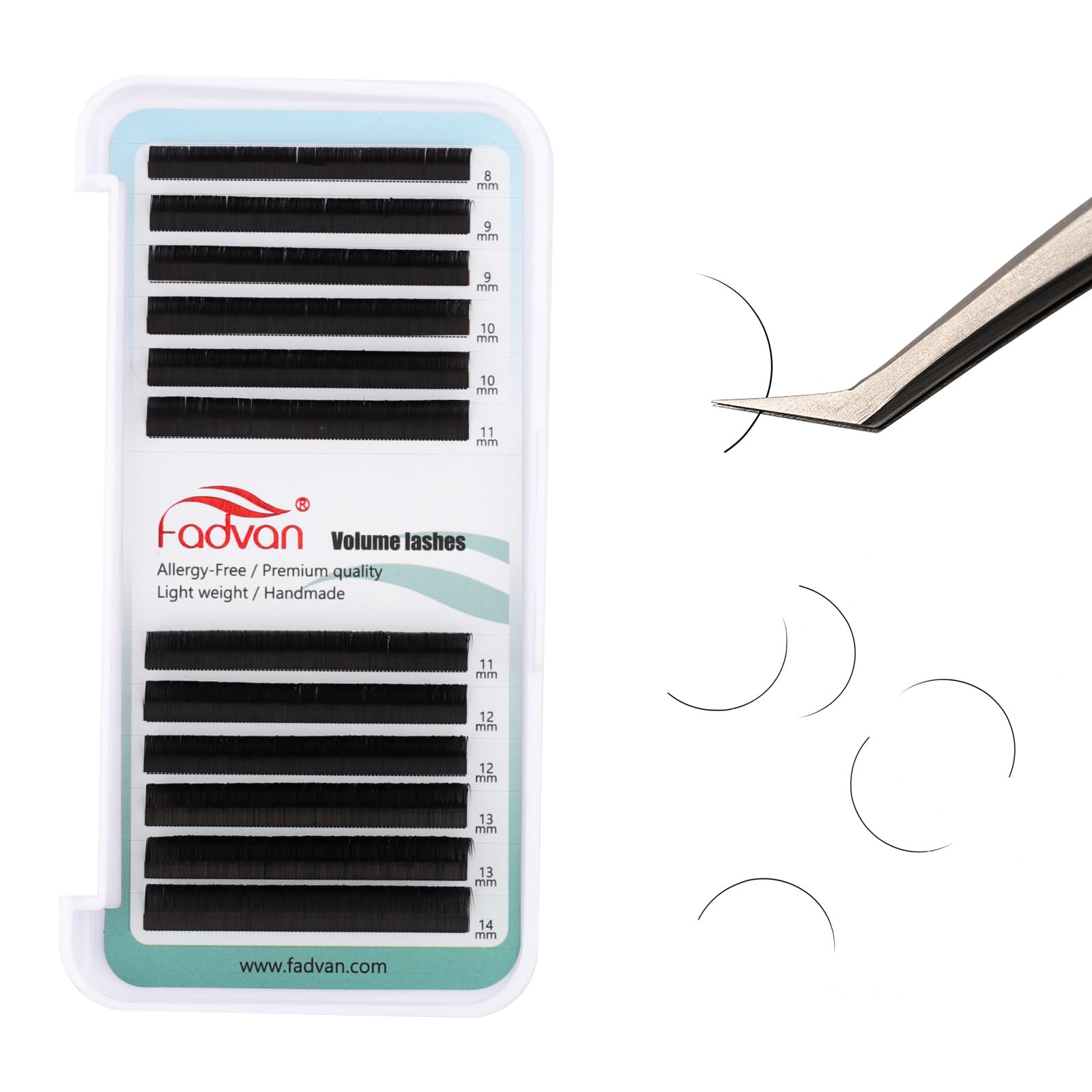 Easy Fan Lashes Self Fanning Volume Russian Eyelash Extensions 0.05D Curl Mixed 8-14mm Automatic Blooming Volume Easy Fan Lashes FADVAN(0.05-D-814) — view 8