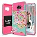 Note 5 Case, Samsung Note 5 Case AnnBay(TM) for Samsung Galaxy Note 5 N9200 2in1 Hybrid Case Heavy Duty Case Hybrid Armor Cover Case with Totem Flower (Hot pink)