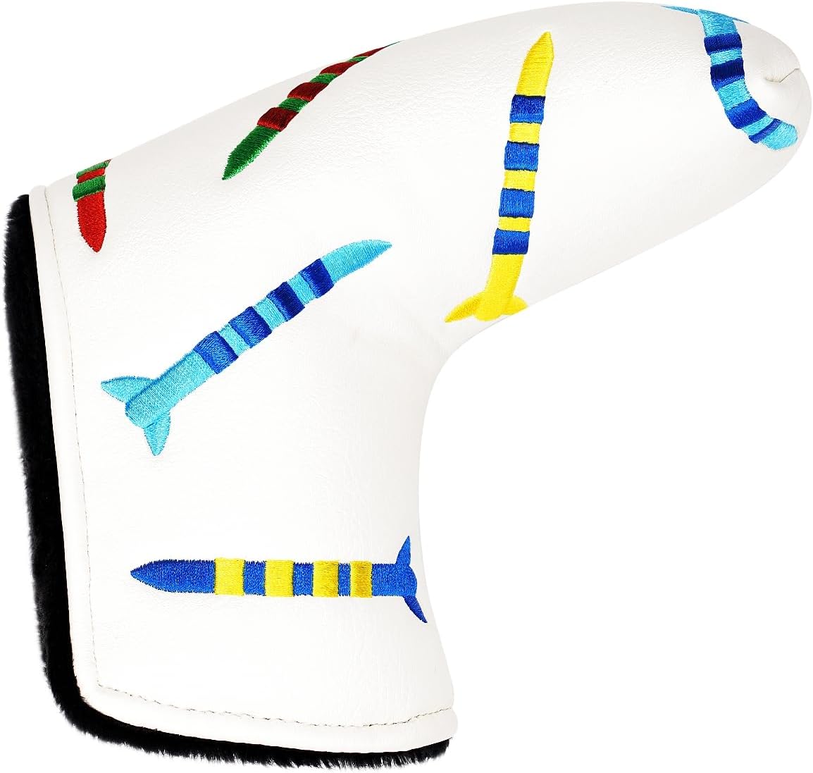 ROYMADE Golf Headcovers Driver Cover Fairway Wood Headcovers Hybrid Head Cover Missile Design Leather Golf 3 Wood Head Cover White