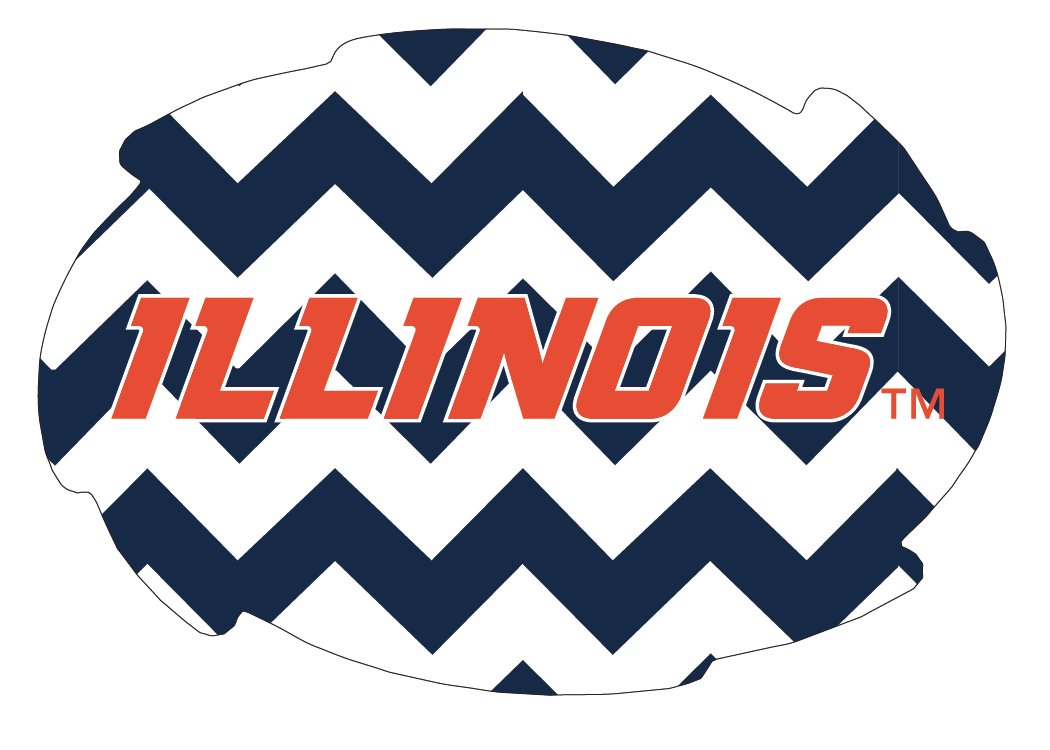 Illinois Fighting Illini 5x6 Inch Chevron Swirl Magnet Single Officially Licensed Collegiate Product