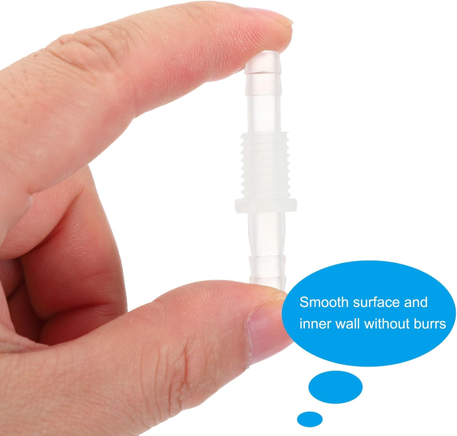 PATIKIL 1/4" Hose ID Barb Thru-Bulk Bulkhead Fittings, 10 Pack Union Plastic Adapter Fittings with M10 Nuts Silicone Washers for Aquarium Water Fuel Air