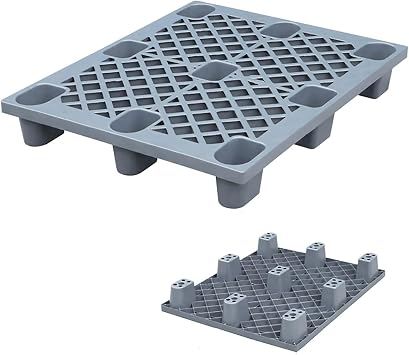 Plastic Pallets, Nestable Polyethylene Pallets, Moisture-Proof Floor Pallets, Spliceable Plastic pallets for Basement Storage Kitchen GaragesGray