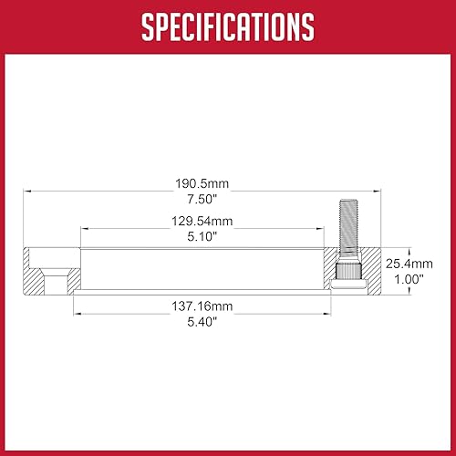 Miniatura 6 de Wheel Accessories Parts 2 espaciadores de rueda ATV UTV 4 en 6.142 in 0.157x6.142 in 1.00 pulgadas de grosor 5.118 in buje de rosca 38 pulgadas para