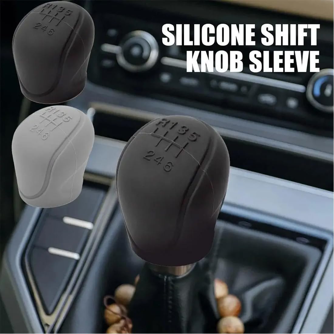 2 Housses En Silicone Pour Levier De Vitesse - Universel 6 Vitesses - Antidérapant, Protection - Voiture/SUV