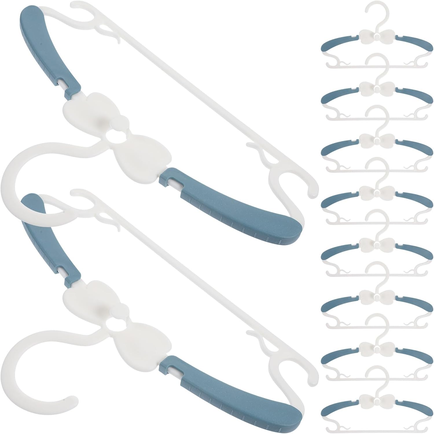 10pcs Baby Clothes Hangers Telescopic PP Non Slip Blue