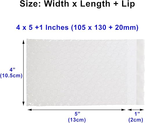 Miniatura 8 de TOJYXSY Bolsas de Burbuja Transparentes 100 PCS 3" x 3.5"+1" Pulgadas (8 x 9+0.8in) Lisas en ambos lados Bolsas de Embalaje de Plástico Sellado