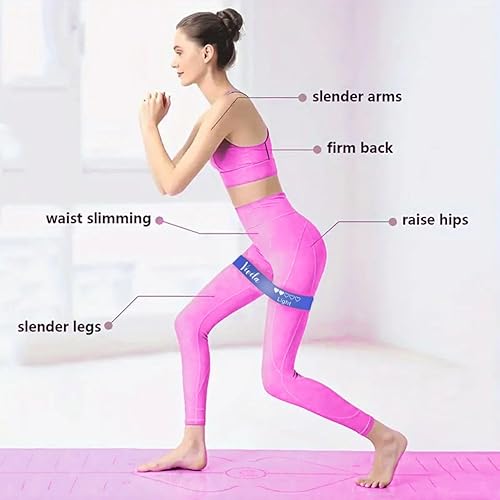 Miniatura 2 de Bandas de resistencia para fitness, juego de 5 piezas de bucles de ejercicio agradables a la piel para yoga, entrenamientos en casa, estiramientos,