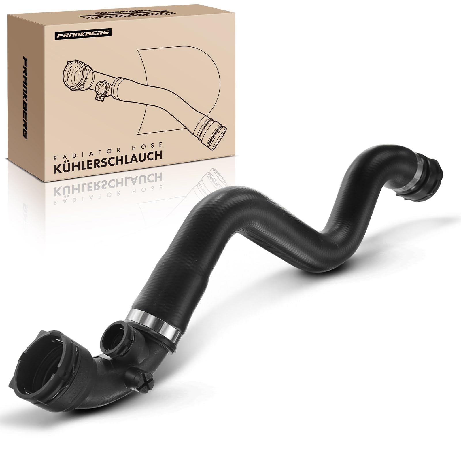 Frankberg Radiator Hose Coolant, Black, 1 Piece, Compatible with 3 Series E46 316i 318i 316Ci 318Ci 1998-2006, 11531436407