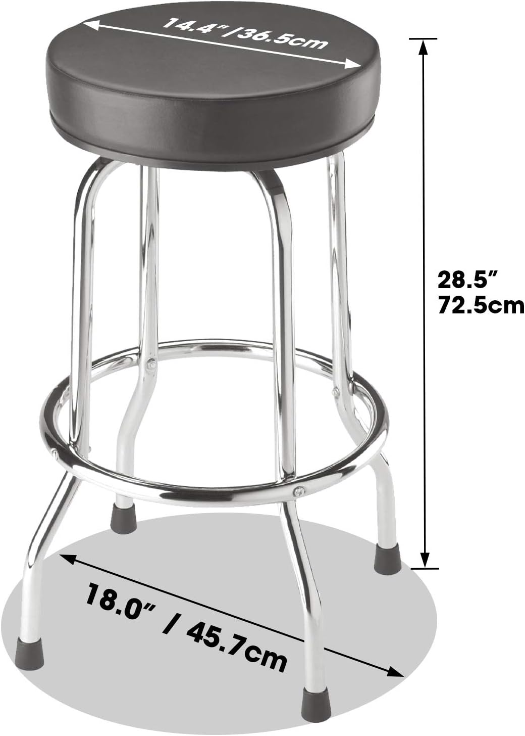 Buy Big Red Torin Swivel Bar Stool Padded Garage Shop Seat With Chrome Plated Legs