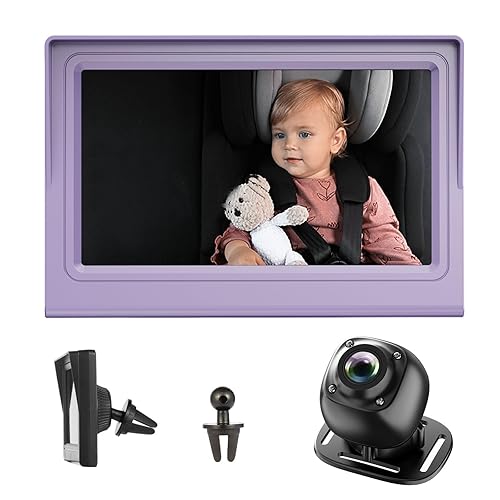 Monitor de cámara de coche para asiento trasero - Espejo de coche para bebé - Cámara de seguridad orientada hacia atrás para asiento trasero