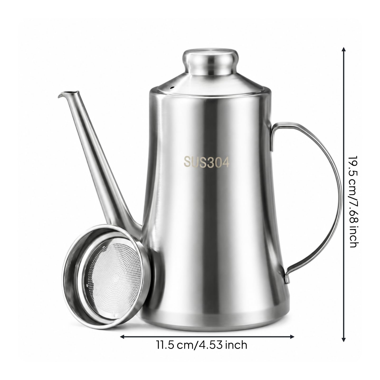 Recipiente per Olio in Acciaio Inox, 1500ML