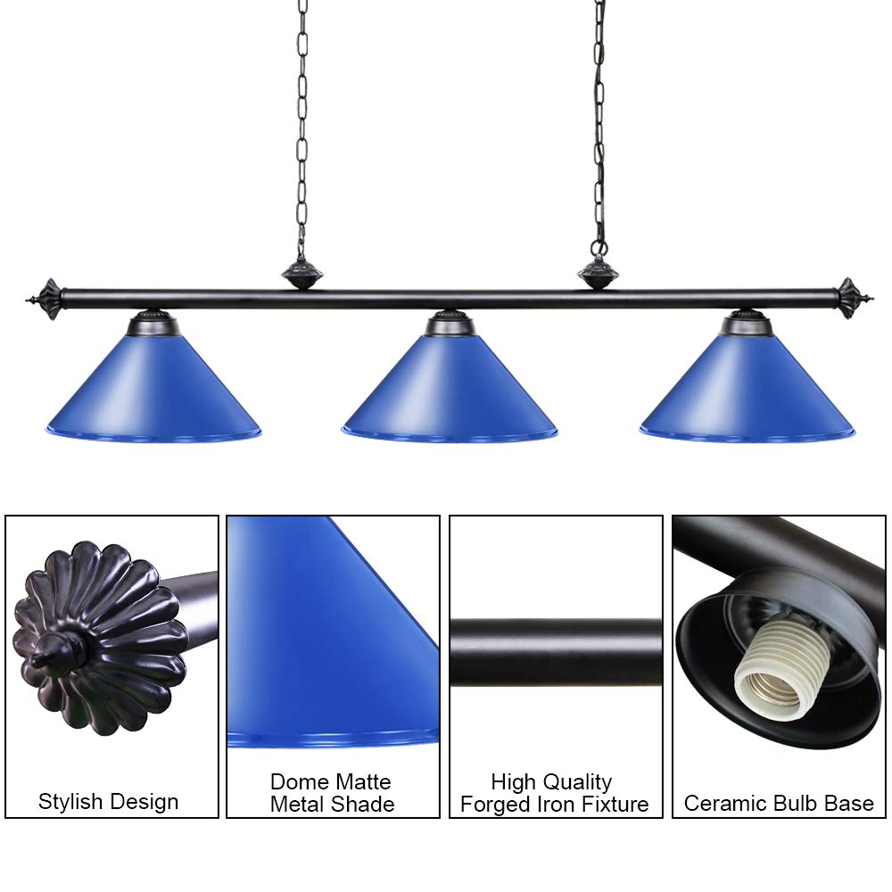 Wellmet Light for Pool Table 7ft/8ft/9ft, Vintage Kitchen Light for Man Cave, Kitchen, Dining Room, Bar — view 3